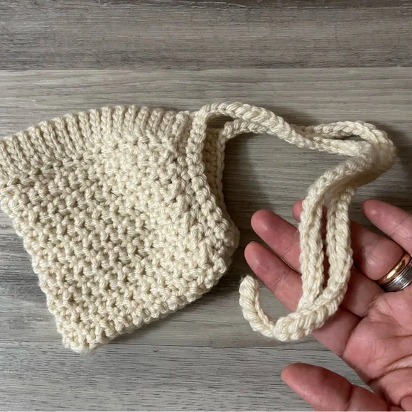 Cream Crochet Baby Bonnet - Picture 5 of 5